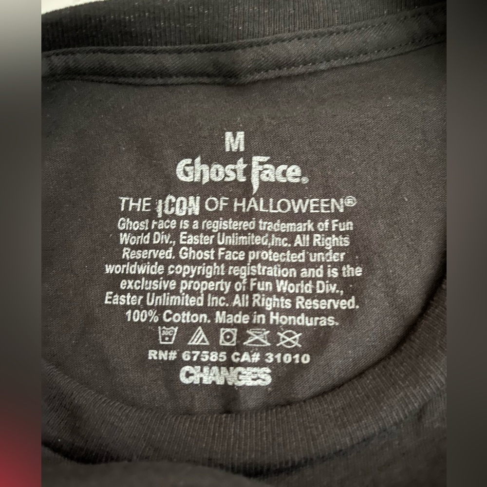 Ghost Face The Icon of Halloween 100% Cotton Short Sleeve Graphic T Shirt NWOT - Picture 4 of 4